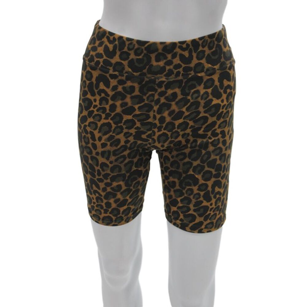 Fisch Unisex Brown Animal Print Biker Shorts Size S